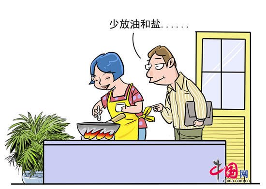 饮食要清淡少盐,少吃肥肉和荤油